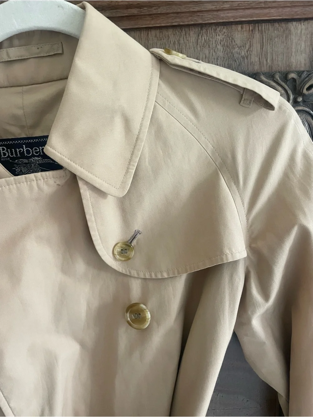 Burberry Classic Woman's Trench Coat/ khaki Tan Long 6 - Picture 12 of 16